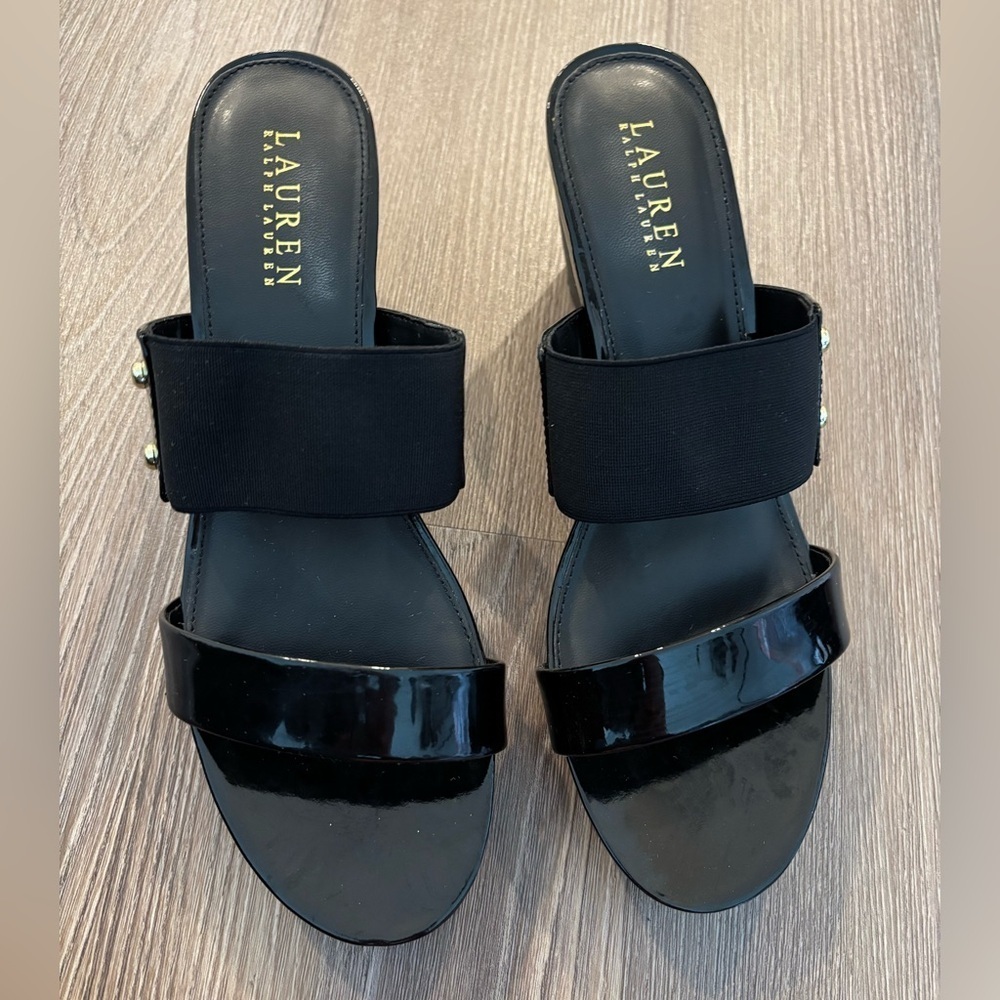 Ralph Lauren Rhianna Platform Wedge Slides, Size 8.5 - Picture 4 of 5